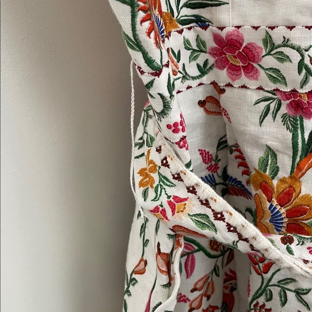 NWT Farm Rio Delicate Forest Off White Linen Romper Women Size XL(MSRP $220) - Picture 15 of 16